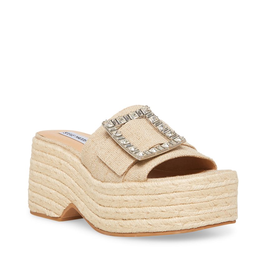 Beige Steve Madden Solana Natural Women's Platform Sandals | PH 8235UD16